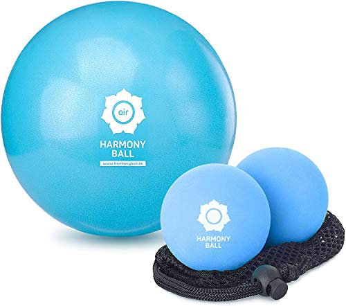 2x Faszienbälle (Naturkautschuk 7,2cm) + 1x Gymnastikball (weich 23cm) - Sparset zum Massieren und Entspannen von Muskeln und Faszien