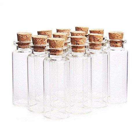 Danmu Art 12pcs 15ml 24mm x 60mm Mini Glass Bottles Jars with Cork Stoppers Halloween Decorations