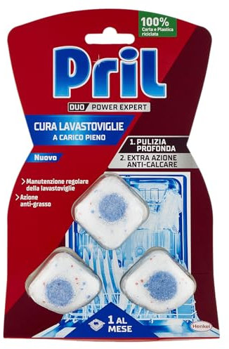 Pril Cura Lavastoviglie in Caps, Confezione da 3 Pezzi