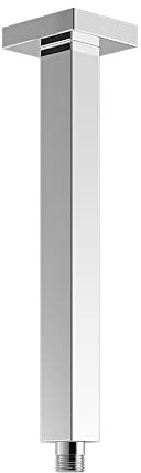 ENKI, A01, Ceiling Shower Arm Chrome, Ceiling Mounted Shower Arm, 180mm Square Shower Ceiling Arm, Long Thread, Easy to Install, Chrome