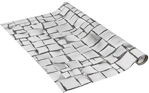 Venilia Lámina adhesiva, Mosaico gris Aspecto piedra, 67,5cm x 1,5m, Espesor 95μ, Vinilo autoadhesivo para muebles o cocina, decorativas papel pintado pared, PVC sin ftalatos, Fabricado en UE