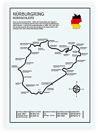 DìMò Art Kunstdruck auf Leinwand, Motiv Rogan Mark Nurburgring Nordschleife