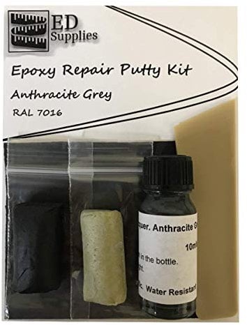 Anthracite Grey Enamel Baths, Sinks, Toilets & Shower Tray Epoxy Repair Putty Kit - Repairs Chips, Cracks & Defects