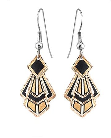 Fan Shape Earrings Art Deco Earrings Art Nouveau Earrings Art Deco Drop Earrings Art Deco Vintage Style Art Deco Earrings