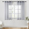 CUTEWIND Gardinen mit Ösen Kurz Fenster Gardinen Grau Transparent Ösenvorhang Gardine Küche Vorhang Weiß Durchsichtig für Schlafzimmer Wohnzimmer 2er Set, 137 cm Lang, 140 cm Breit
