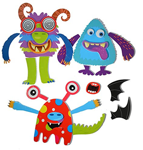 Buddy & Barney , Silly Monsters Bath Stickers, Bath Toys for Babies 1 2 3 4 5 Year olds Fun Bath Toy Toddlers Silly Faces