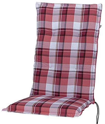 Kettler Polen KETTtex 2396 Auflage Hochlehner Milano rot-weiß kariert 120x49x6 cm Sitzpolster