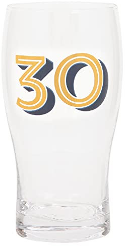Maturi Gold 30th Birthday Beer Pint Glass - 570ml / 1 Pint