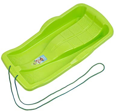 Schlitten Kinderschlitten BOB MINIBOB Kunststoff Rodel UFO 5 Farben Schneespaß (Grün)