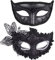 SIQUK 2 Stück Venezianische Maske Spitze Augenmaske Maskerade für Abendkleid Tanz Ball Party Venezianische Maskerade Kostüm, Schwarz