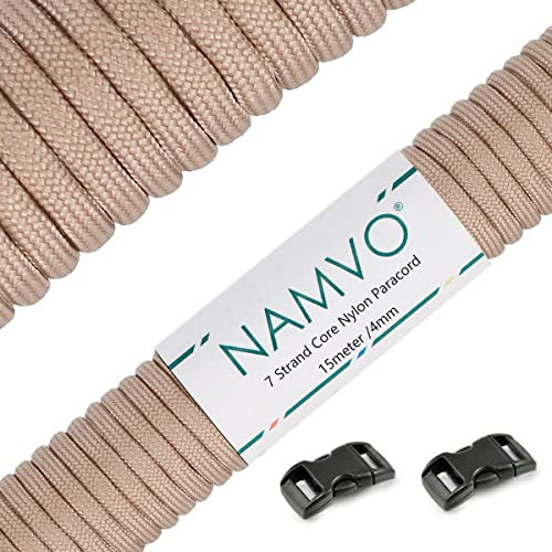 Namvo 550 Paracord Schnüre Mil Spec Type III 7 Strand Parachute Cord Schnur Rope Survival Nylon Seil 49 Feet