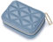 Aileder Lipstick Case with Mirror Genuine Leather Zipper Lipstick Holder Box Small Travel Makeup Cosmetic Organiser Storage Kit for Women Ladies (Blue)