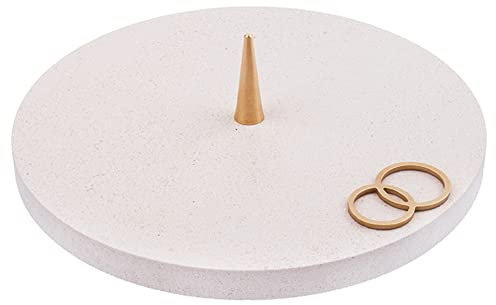 FRITZ COX Kerzenständer mit Ringen Marry | Kerzenteller zur Hochzeit | passend zur Hochzeitskerze (Marmor-Steinoptik, 14cm)