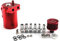 Aiuphing decanter vapori olio, Universale oil catch can, 300ml Alluminio recupero vapori olio motore, con filtro dell'aria, tubo flessibile e altri accessori (Rosso)