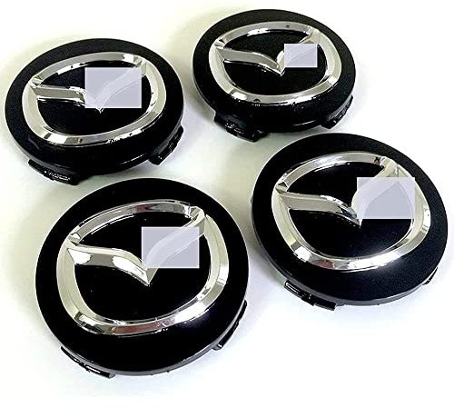 ZYHHDP 4 X Reifen & Felgen Radnabenkappen Emblem-Aufkleber Aufkleber, füR Mazda 2 3 5 6 MX5 MX30 CX3 CX30 CX5 50 7 8 9 RX8 60MM Staubdichtes Styling-ZubehöR