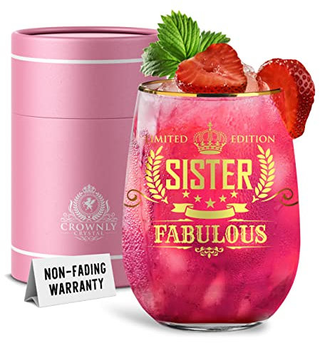CROWNLY CRYSTAL® Gold Personalised Gifts for Her - Sister & Best Friend Birthday & Christmas Gifts