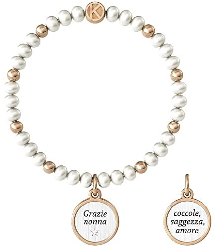 KIDULT - Bracciale perle colt, acciaio 316L e PVD Rosè | Family