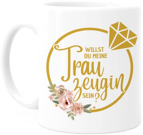 Tassenliebling® Trauzeugin Geschenk personalisierte Tasse mit verschiedenen Sprüchen und Namen selbst gestalten - Brautjungfer - Braut - Bridesmaid - Maid of Honor - Brautmutter