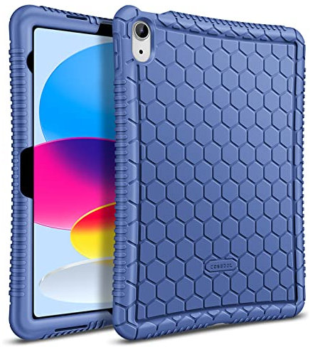 Fintie Funda de Silicona para iPad 11ª Gen 2025 (A16) 11 Pulgadas, iPad 10ª Gen 10.9 Pulgadas (2022) - Carcasa Ligera de Silicón Antideslizante y Antichoque, Azul Oscuro