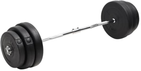 vidaXL Curl Barbell with Plates Fitness Training Equipment Weightlifting Exercise Gym Dumbbell Set Different Weight Plate Free Weight Set 60 kg