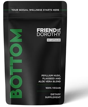 Friend of Dorothy - Bottom Fiber Supplement for Effortless Prep Time - Helps Promote Digestive Regularity - Psyllium Husk Based - for Men Who Bottom, 90 Vegan Capsules