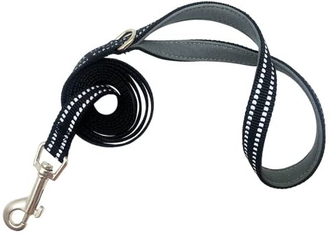 Laisse Chien 1.2M/1.5M/3M Laisse Chien fourni Poignée Laisse Corde pour Chiot - Réfléchissante (3m, Noir)