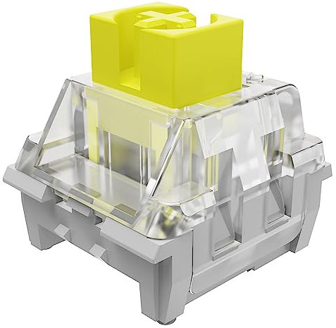 MAGIC-REFINER AS101 Switches per Tastiera Meccanica, Switches Tattile 3Pin 42gf, Trasparente, Molla Estesa da 22 mm, Switch Tester, Interruttore MX per Tastiera Gaming (Limone giallo/45 Pezzi)