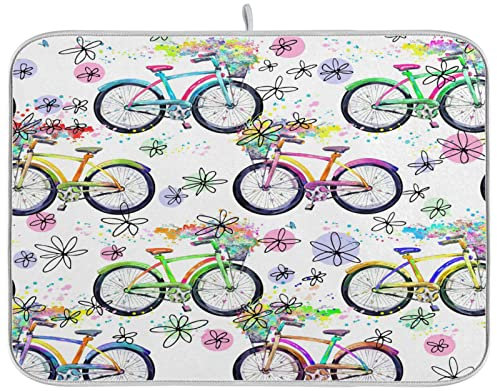 Kcldeci Abtropfmatte für Küche, Theke, Fahrrad, umweltfreundlich, leicht zu reinigen, hitzebeständige Geschirrmatte – 40,6 x 45,7 cm