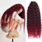 YEESHEDO Lot de 3 extensions de cheveux synthétiques pré-bouclées - 55,8 cm - Pour femme - Mélange noir et rouge