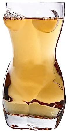 Dirfuny Verre à bière transparent en forme de corps sexy pour cocktail, décoration de bar, verre à whisky