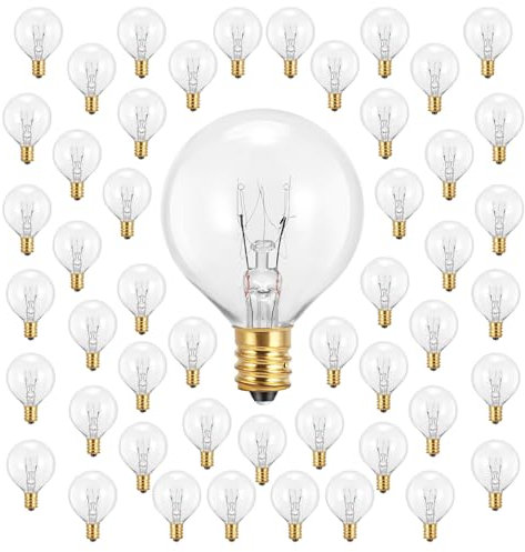 Weskjer 50PCS G40 Glühbirnen, 0.6 Watt G40 Ersatzlampen, E12 Sockel IP44 Wasserdicht Warmweiß für Lichterketten, Hausparty und Hochzeits Dekoration