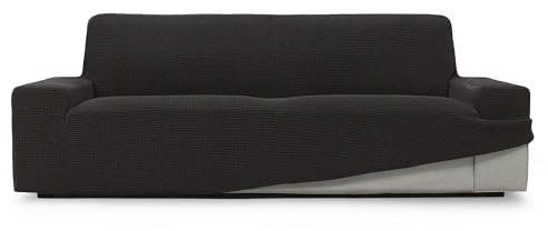 SOFASKINS® super elastischer überzug, Sofabezug 4 sitzer, atmungsaktiv, bequem und langlebig, Sofa überzug, Einfach anzubringen, Maße (230-270Cm), Farbe Schwarz