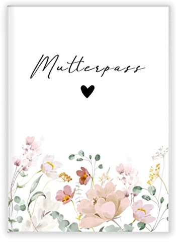 Mutterpasshülle | Schutzhülle für den deutschen Mutterpass | Geschenkidee zur Schwangerschaft (ohne Personalisierung, Blumenwiese)
