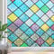 Zindoo Fensterfolie Blickdicht Ohne Klebstoffe 3D Regenbogenfarben Effekt unter Licht, Sichtschutzfolie Fenster Bunt, Statisch Folie Anti-UV 90 x 200cm