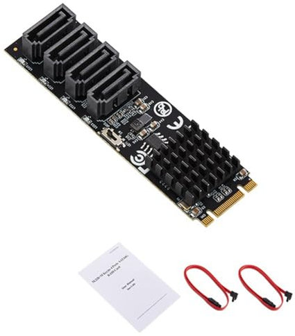 Evzvwruak M.2 Hard Disk Array Card ABS Adapter Card Four Ports Support RAID 0/1/10Sata3 Disk Ssd Array Card UEFI BIOS Adapter Card