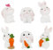 BETESSIN 12pcs Mini Kaninchen Miniatur Figuren Ostern Mini Hasen Deko Harz Osterhasen Osterdekoration Kleine HäschenTortendeko Frühling Tischdeko Dekofiguren Geschenke