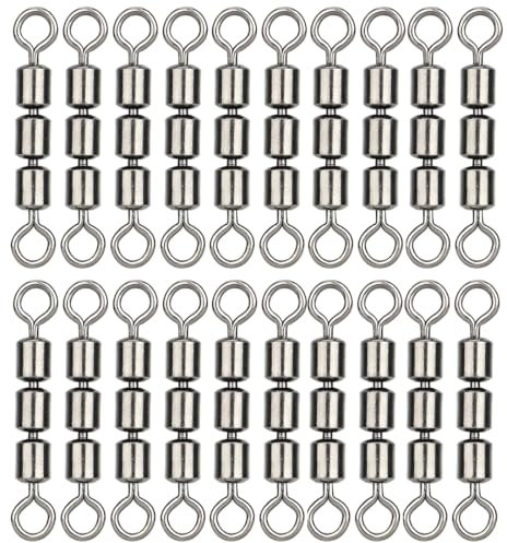 ZOKJSW 20pcs Fishing Dreifachwirbel Angeln Wirbel Angeln Forellen Angeln Angel Zubehör Set Wirbelsortiment Angelwirbel