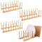 LDXDRU 4 Pack Wooden Plate Rack, 8 Slot Plate Organiser for kitchen Cupboard, Wooden Dish Rack Plate Rack Stand Pot Lid Holder Dish Drying Drainer Rack for Chopping Board Cup Bowl