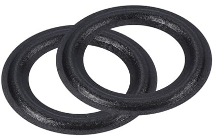 QUARKZMAN Gomma Altoparlante Schiuma Bordo Surround Anelli 2,5 42mm x 68mm Perforato Subwoofer Anelli Sostituzione Parti per Altoparlante Riparazione o Fai da Te Nero 2pz
