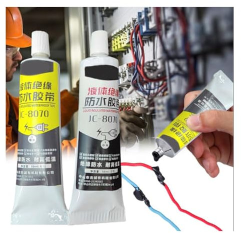Cinta adhesiva eléctrica líquida HFINGAQEX, negro, 30 ml, impermeable, aislante, reparador de cables eléctricos