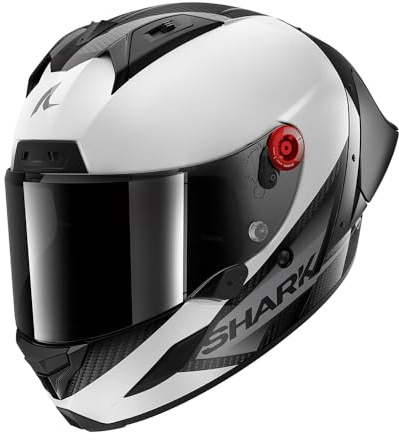 SHARK Unisex Aeron-GP BLANK SP DWA Integraler Motorradhelm, Carbon White Anthracite, S