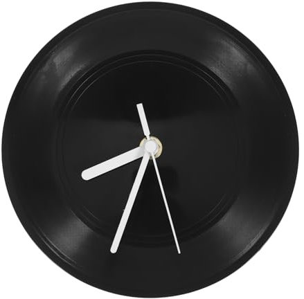 Amosfun Vinyl-schallplatten-wanduhr Runde Hängeuhr Dekorative Musik Wanduhr Für Wohnzimmer Schlafzimmer Büro Restaurant Hotel