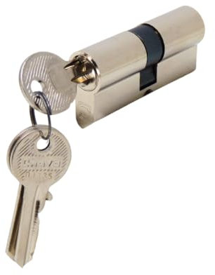 Chavo Cylindre profilé 30 x 30 mm | Serrure à cylindre européen en nickel | Cylindre de sécurité avec 3 clés | Durable et de qualité supérieure | Pour maison, appartement, porte, bureau