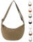 LOCCY Crossbody Bag Damen Cord, Halbmond Tasche Damen Cord, Einfarbige Halfmoon Bag Kord mit Verstellbarer Schultergurt für Frauen Reisen (Khaki)