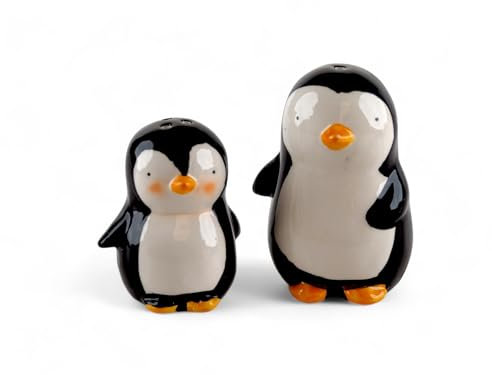 Something Different Wholesale Hugging Penguins Salz- und Pfefferstreuer – skurriles Keramik-Set mit magnetischer Verbindung, bezauberndes Pinguin-Design, Geschenk für Pinguin-Enthusiasten
