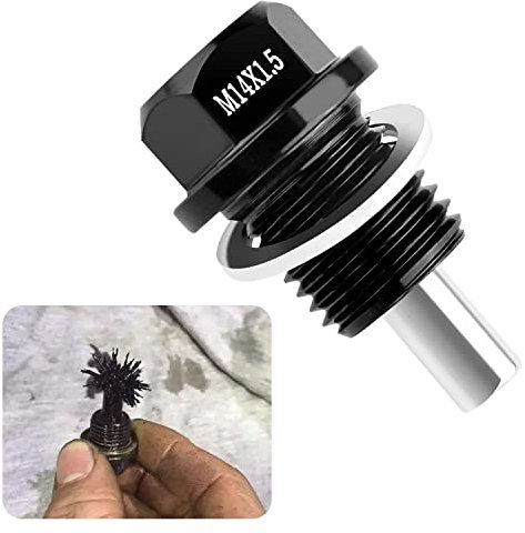 M14x1.5 Magnetico Tappo della Coppa dell’Olio con Rondella per Tappo,Kit di Tappo di Scarico Olio per Auto Compatibile con Honda Accord City Acura Mitsubishi Mazda (Nero)