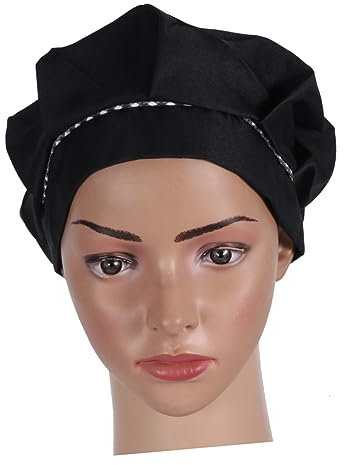 SHOWERORO 1 Pc Berretto da Cuoco per Bambini Cappello da Chef di Cucina Costume da Cuoco per Bambini Cappello da Panettiere per Bambini Cappello da Forno Cappello da Cuoco per Bambini Black