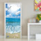 Stickers Porte Trompe L'oeil Vue Sur La Mer Poster Pour Porte Étoile de Mer de Plage Papier Peint Autocollant Porte Chambre Décoration Auto Adhésif Imperméable Sticker Porte 77x200 cm 4350A