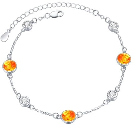 Redsun Damen Bernstein Armband - Verstellbares Naturstein Armband als Freundschaftsarmband für Frauen und Mädchen