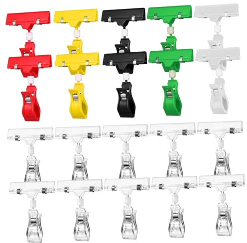 PLAFOPE 20stücke Preisschildhalter Clips Doppelseitige Signalklammern Für Etiketten Und Drehbar Für Einzelhandel Und Werbung Geschäften